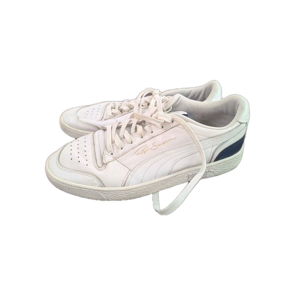 Size 10 - Puma Ralph Sampson Lo White Peacoat Rare Athletic Sneakers